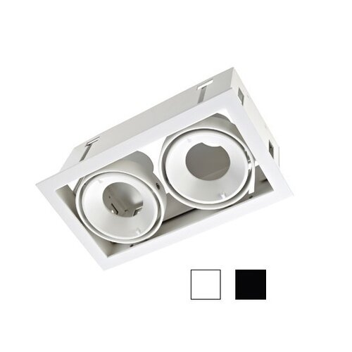 Leds-C4 Multidir Evo S trim double recessed spot for 2x50mm LED in white of black