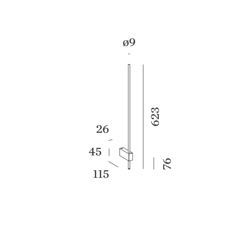 Wever-Ducre FINLIN 1.0 wandarmatuur 623mm dimbaar