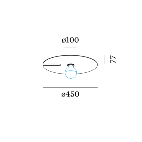 Wever-Ducre Mirro 2.0 wall-ceiling surface in Ø450mm E-27