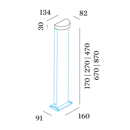 Wever-Ducre Palos Round 1.0 outdoor led vloer armatuur in 20-30-50-70 of 90cm