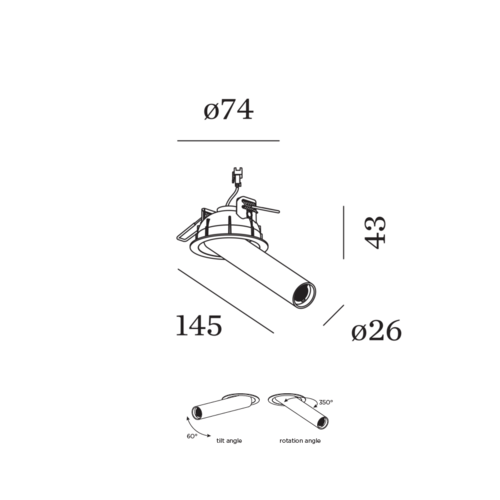 Wever-Ducre MATCH SNEAK 1.0 inbouwspot 6.1Watt Wever-Ducre MATCH SNEAK 1.0 inbouwspot 6.1Watt