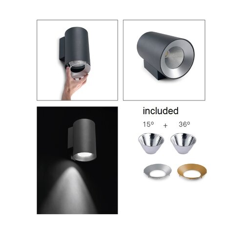 Leds-C4 Cosmos Ø110mm Led outdoor wandlamp  25.4W down