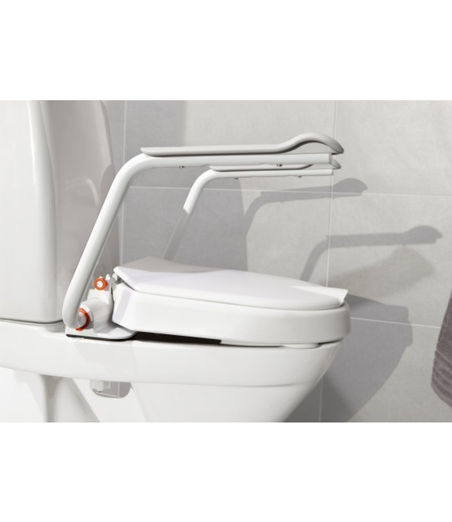 Etac Hi-Loo toiletverhoger vast met armleuning