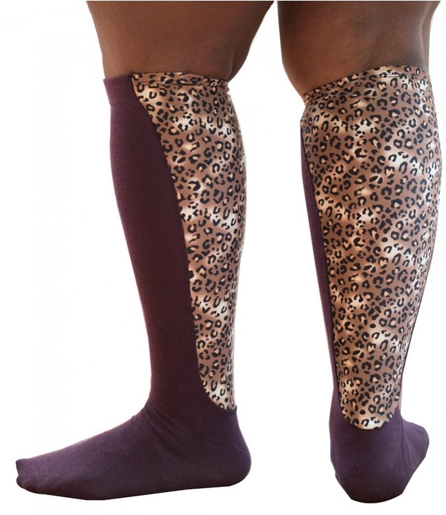 Xpandasox Effen met luipaard panel