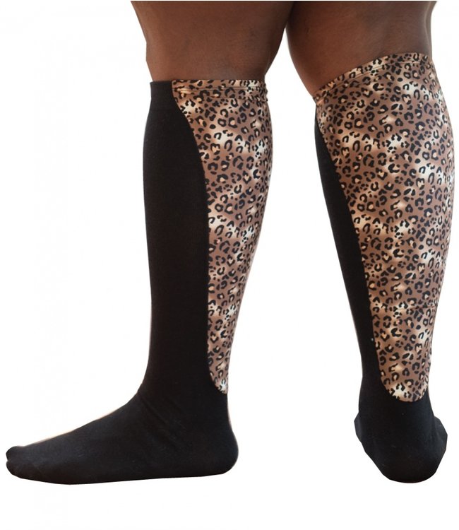 Xpandasox Effen met luipaard panel