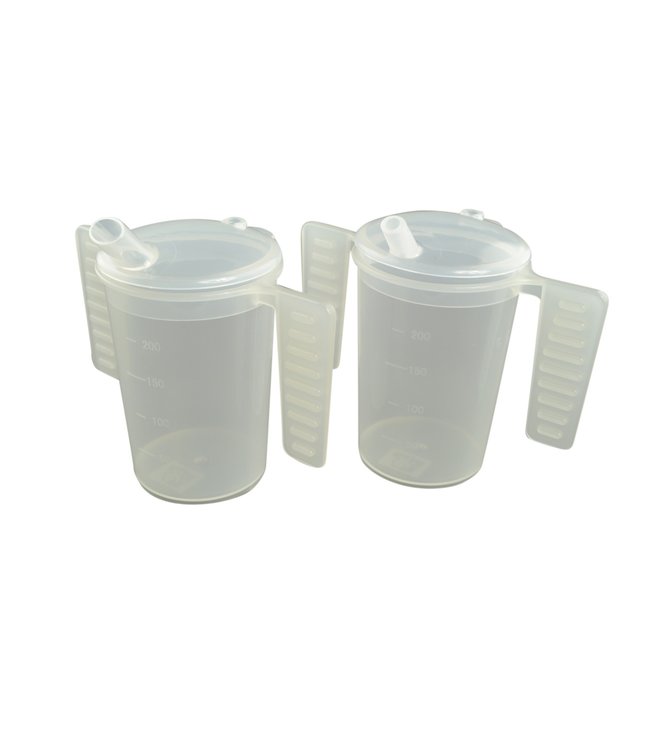Able2 Drinkbeker met platte handgrepen en twee tuitdeksels