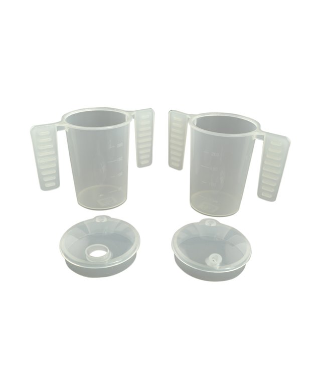 Able2 Drinkbeker met platte handgrepen en twee tuitdeksels