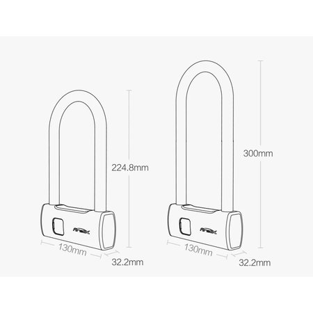 Xiaomi Xiaomi Mi AreoX U8 Slim Vingerafdrukscanner Fietsslot