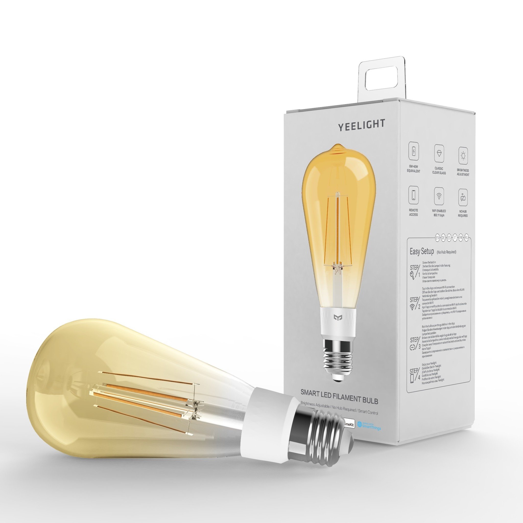 Xiaomi Yeelight - Bombilla LED Regulable FILAMENT ST64 E27/6W/230V