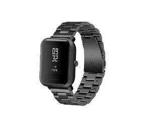 Compatible for Amazfit Bip S Band, Stainless Steel Metal  Replacement Straps for Compatible for Amazfit Bip S/Amazfit Bip Lite/Amazfit  Bip Smartwatch (Black) : Cell Phones & Accessories