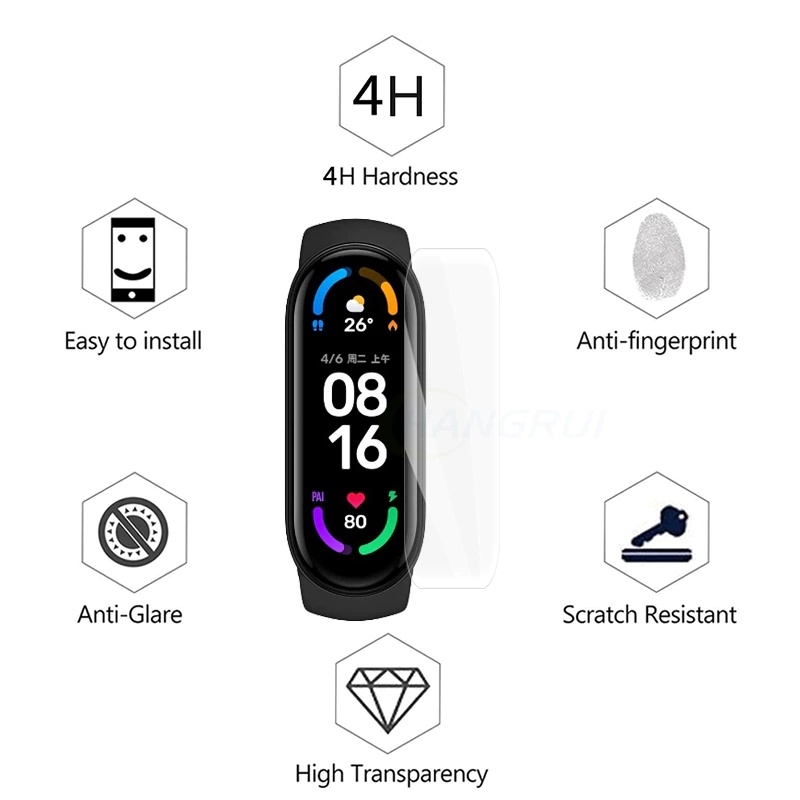 XiaomiProducts | Xiaomi Mi Band 6 Screen Protector (Set of 3 pieces) - XiaomiProducts