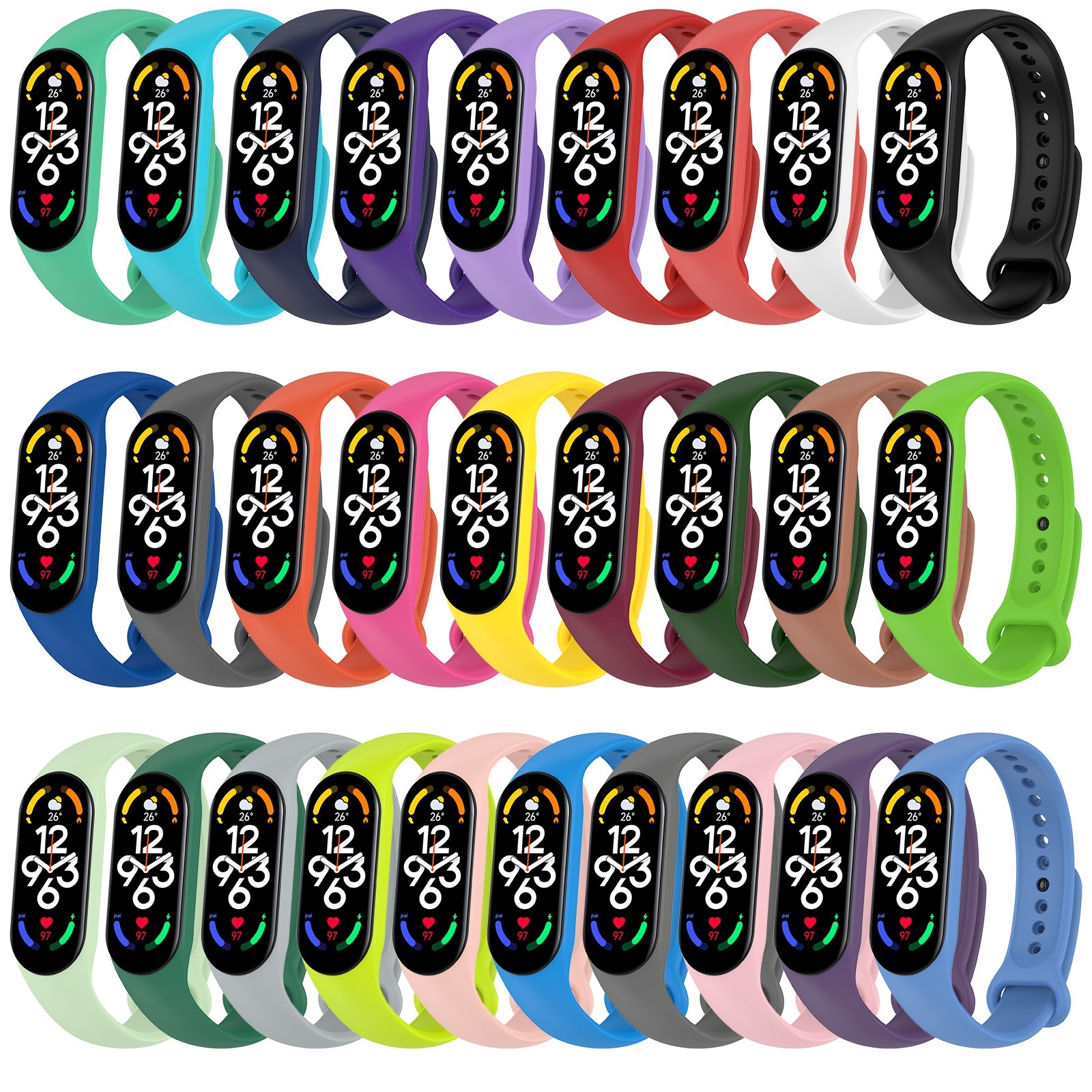 [4 Packs] Bands for Mi Band 7 Strap Replacement Wristband Xiaomi Mi Band 7  Accessories Watch Band for Men Women Xiaomi 7 Wrist Band