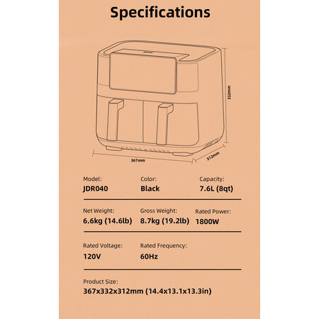 Xiaomi Joyami Xiaomi Joyami Air Fryer 7.6 Liter