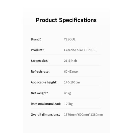 Xiaomi Yesoul Xiaomi Yesoul J1 Plus Vélo d'Appartement Couché