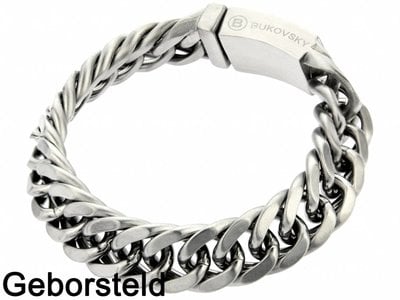 Bukovsky Stainless Steel Jewelry Stalen Heren Schakelarmband Bukovsky "Chase Extra Small " - Geborsteld - Vanaf € 37,50