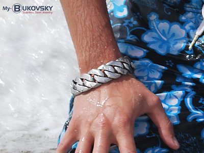 Bukovsky Stainless Steel Jewelry 20% KORTING - Stalen Heren Armband Bukovsky "Force" - Geborsteld - Vanaf € 51,60