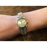 Philippe Constance Stalen Dameshorloge - 6030 Small - Bicolor - Goud - Zilver - Schakelband - Datumaanduiding