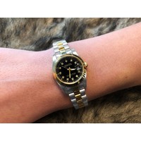 Philippe Constance Stalen Dameshorloge - 6795 Small - Bicolor - Goud - Zilver - Strass - Schakelband - Datumaanduiding