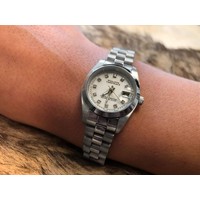 NU 30% KORTING - Philippe Constance Stalen Dameshorloge - 6110 Small - Zilver - Parelmoer -Strass - Schakelband - Datumaanduiding.