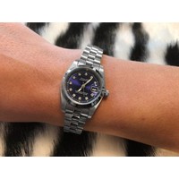 Philippe Constance Stalen Dameshorloge - 6410 Small - Zilver - Indigo - Strass - Schakelband - Datumaanduiding