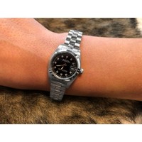 Philippe Constance Stalen Dameshorloge - 6720 Small - Zilver - Zwart - Strass - Schakelband - Datumaanduiding
