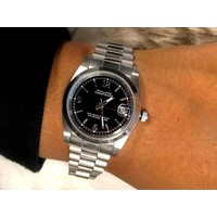 Philippe Constance Stalen Dameshorloge - 7440 Medium - Zilverkleur - Zwart - Schakelband - Datumaanduiding