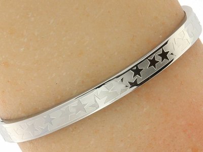 Bukovsky Stainless Steel Jewelry Stalen Dames Armband met Symbool "Free Stars" - Zilverkleur - Gepolijst - Rvs - Staal