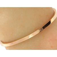 Stalen Dames Tekst Armband "Be The Change" - Roséplating - Gepolijst Stainless Steel