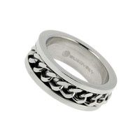 50% KORTING - Stalen Bukovsky Ring Legend met Gourmette Schakels - 316L Gepolijst Staal - Nu al vanaf € 13,75 - Gratis Verzending