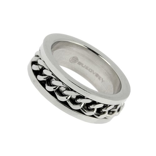 Bukovsky Stainless Steel Jewelry Stalen Bukovsky Ring Legend met Gourmette Schakels - 316L Gepolijst Staal - Vanaf € 25,00 - Gratis Verzending Bukovsky Stainless Steel Jewelry Stalen Bukovsky Ring Legend met Gourmette Schakels - 316L Gepolijst Staal - Vanaf € 25,00 - Gratis Verzending