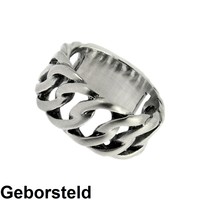 50% KORTING - Stalen Bukovsky Heren Ring Outrageous  - 316L Geborsteld Staal - Nu al vanaf € 14,75 - Gratis Verzending