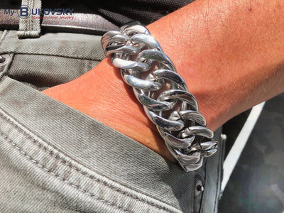Bukovsky Stainless Steel Jewelry 20% KORTING - Stalen Heren Armband Bukovsky "Chase XL" - Gepolijst - Nu al vanaf € 58,00
