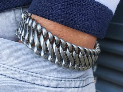 Bukovsky Stainless Steel Jewelry 30% KORTING - Stalen Heren Armband Bukovsky "Elegance Small" - Geborsteld - Nu al vanaf € 45,15