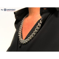 NU 50% KORTING - Bukovsky Stalen Heren Ketting SH7230 - Gourmette - Brushed - Lengte: 63 cm - Breedte: 1,3 cm - Dikte: 0,4 cm