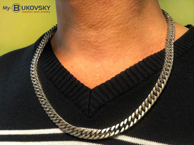 Bukovsky Stainless Steel Jewelry 25% KORTING - Bukovsky Stalen Heren Ketting SH9230 - Gourmette - Brushed - Lengte: 60 cm - Breedte: 0,8 cm - Dikte: 0,4 cm