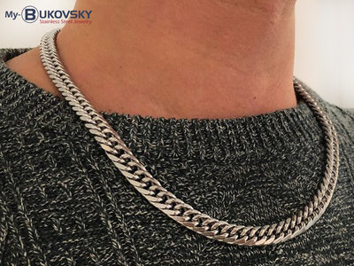 Bukovsky Stainless Steel Jewelry 30% KORTING - Bukovsky Stalen Heren Ketting SH7180 - Gourmette - Medium - Lengte: 55 cm - Breedte: 0,7 cm - Dikte: 0,3 cm.