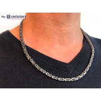 NU 50% KORTING - Bukovsky Stalen Heren Ketting SH7410 - Konings - Small - Brushed - Breedte: 0,4 cm - Dikte: 0,4 cm  - 3 Lengtematen. Nu al vanaf € 19,75