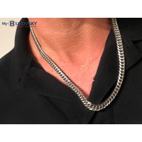 NU 50% KORTING - Bukovsky Stalen Heren Ketting SH9505 - Brushed - Gourmette schakel - Lengte 55 cm - Breedte: 0,8 cm - Dikte: 0,3 cm