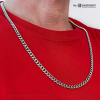 NU 50% KORTING - Bukovsky Stalen Heren Ketting SH9040 - Gourmette - Lengte: 65 cm - Breedte: 0,5 cm - Dikte: 0,2 cm