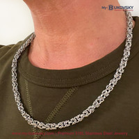 50% KORTING - Bukovsky Stalen Heren Ketting SH9450 - Medium -  Dubbele Schakels met Konings motief - Gepolijst - Breedte: 0,6 cm - Dikte: 0,6 cm - 5 Lengtematen - Nu al vanaf € 22,50.