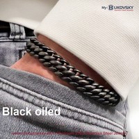 Stalen Heren Armband Bukovsky "Elegance Extra Small" - Black Oiled - Vanaf € 49,50