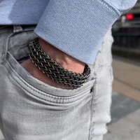 NIEUWE VARIANT - Stalen Heren Armband Bukovsky "Excellent Small" - Black Oiled - Vanaf € 62,50