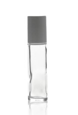 10x Roll on fles glas met witte dop 10 mL