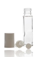 10x Roll on fles glas met witte dop 10 mL