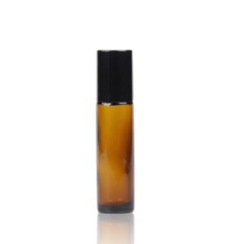 Bundel roll-on flessen amberglas met zwarte dop 10 mL