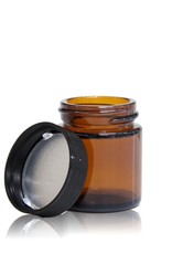 Bruinglas crèmepot 30 mL met inlay