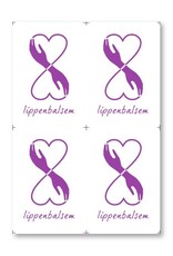 4x Etiket lippenbalsem