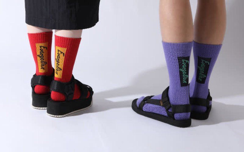 Calzino con logo Evangelion sul retro S