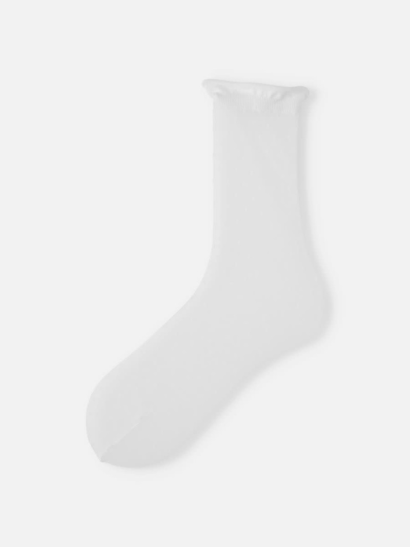 Rolltop Tulle Pindot Crew Socks