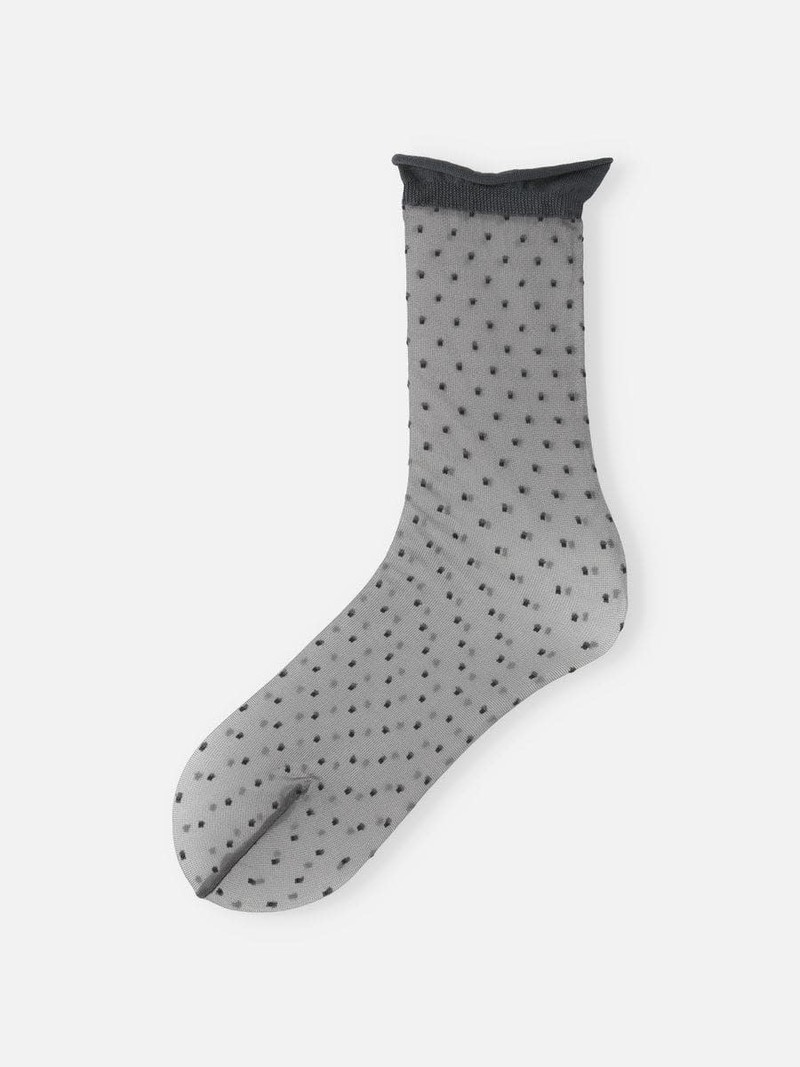 Rolltop Tulle Pindot Crew Socks